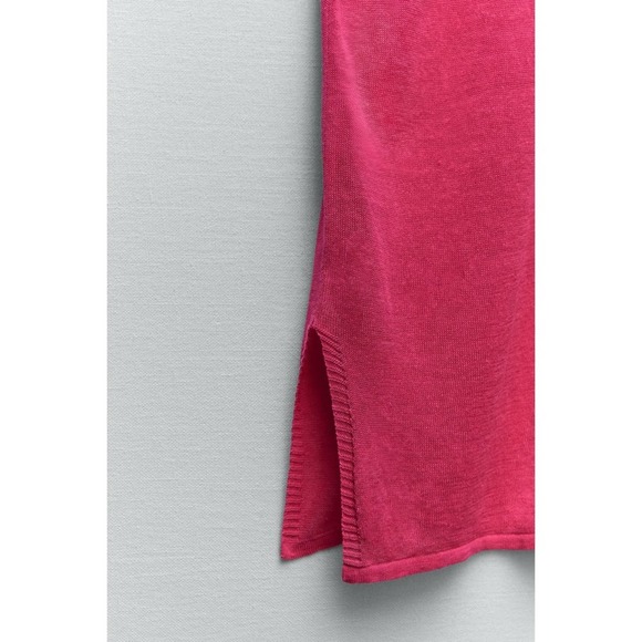 Zara Linen Blend Oversized Button-Down Vest - Picture 7 of 10